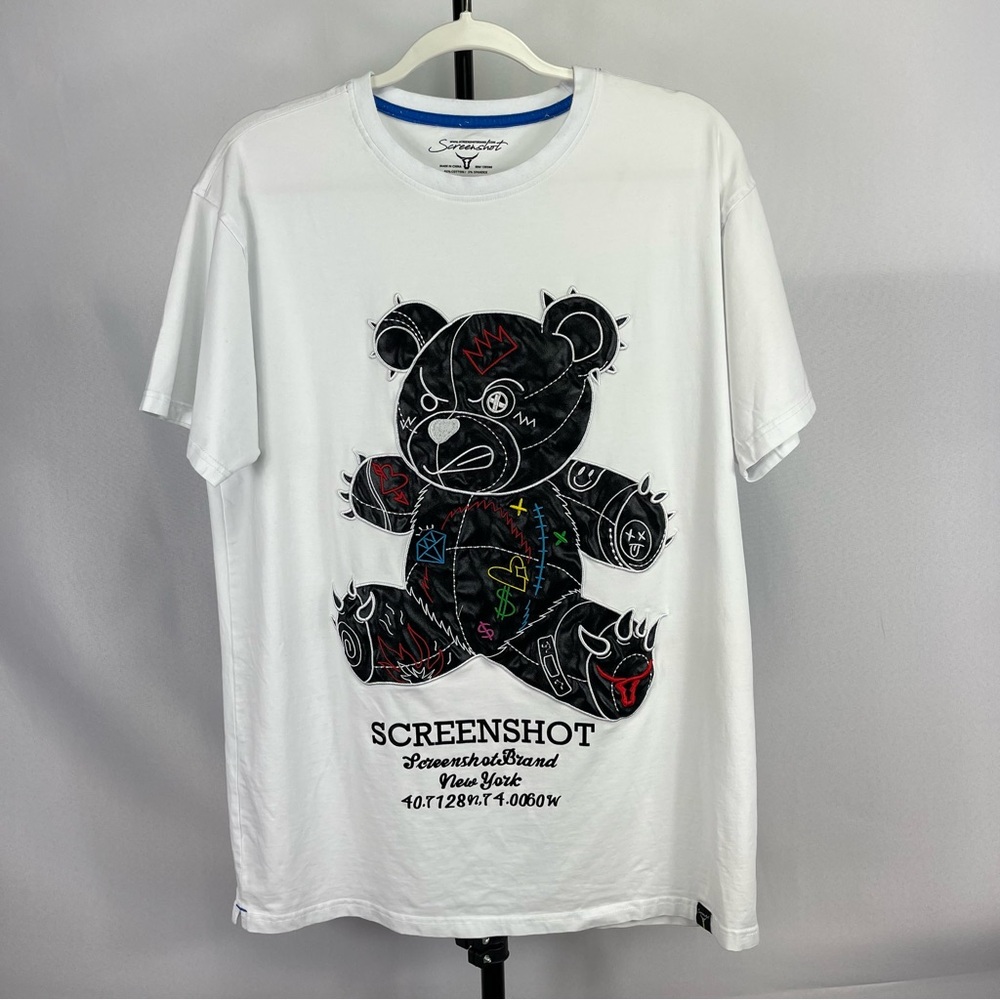 SCREENSHOT white tshirt with satin teddy bear